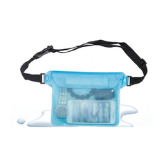 Waterproof Phone Pouch with Lanyard — Universal Fit- blue