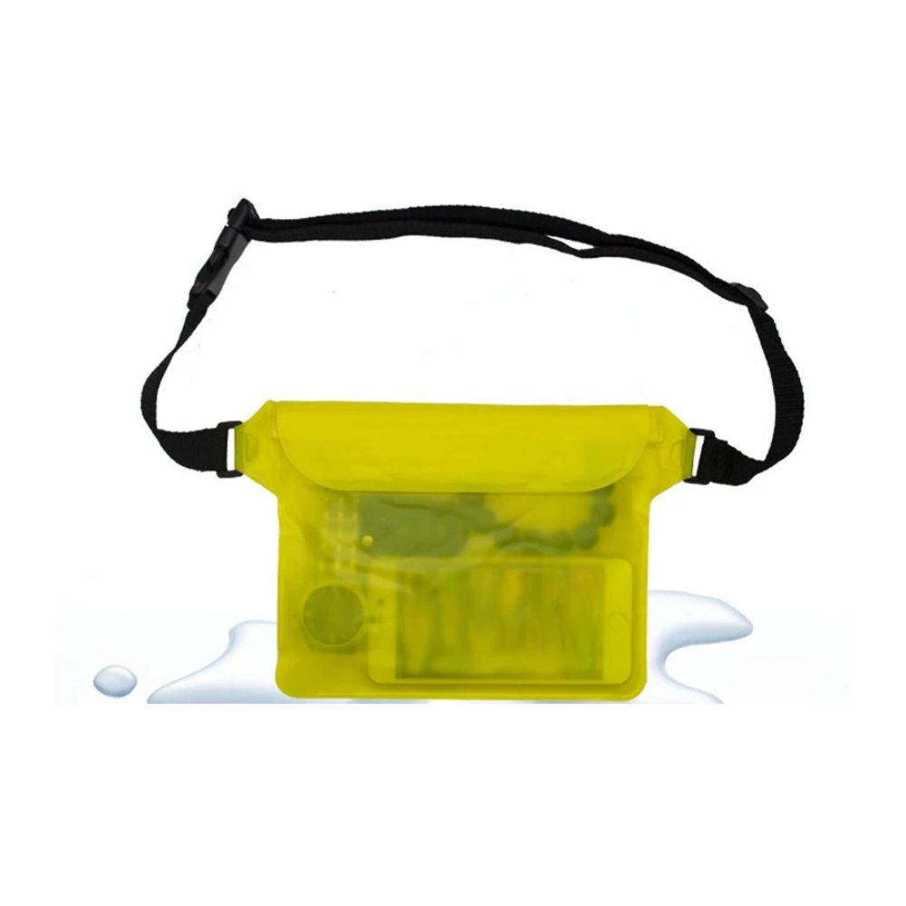 Waterproof Phone Pouch with Lanyard — Universal Fit -yellow