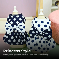 Princess Wedding Party Dog Dress Dot Pattern