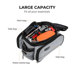 West Biking Rear Rack Bag 25L Waterproof Bike Trunk Bag