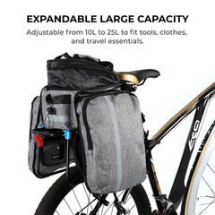 West Biking Rear Rack Bag 25L Waterproof Bike Trunk Bag