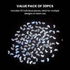 White Angel Wings Nail Charms – 30PCS 3D Kawaii Set