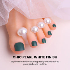White Pearl Toe Separators for Nail Polish & Pedicures