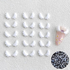 White Angel Wings Nail Charms – 30PCS 3D Kawaii Set