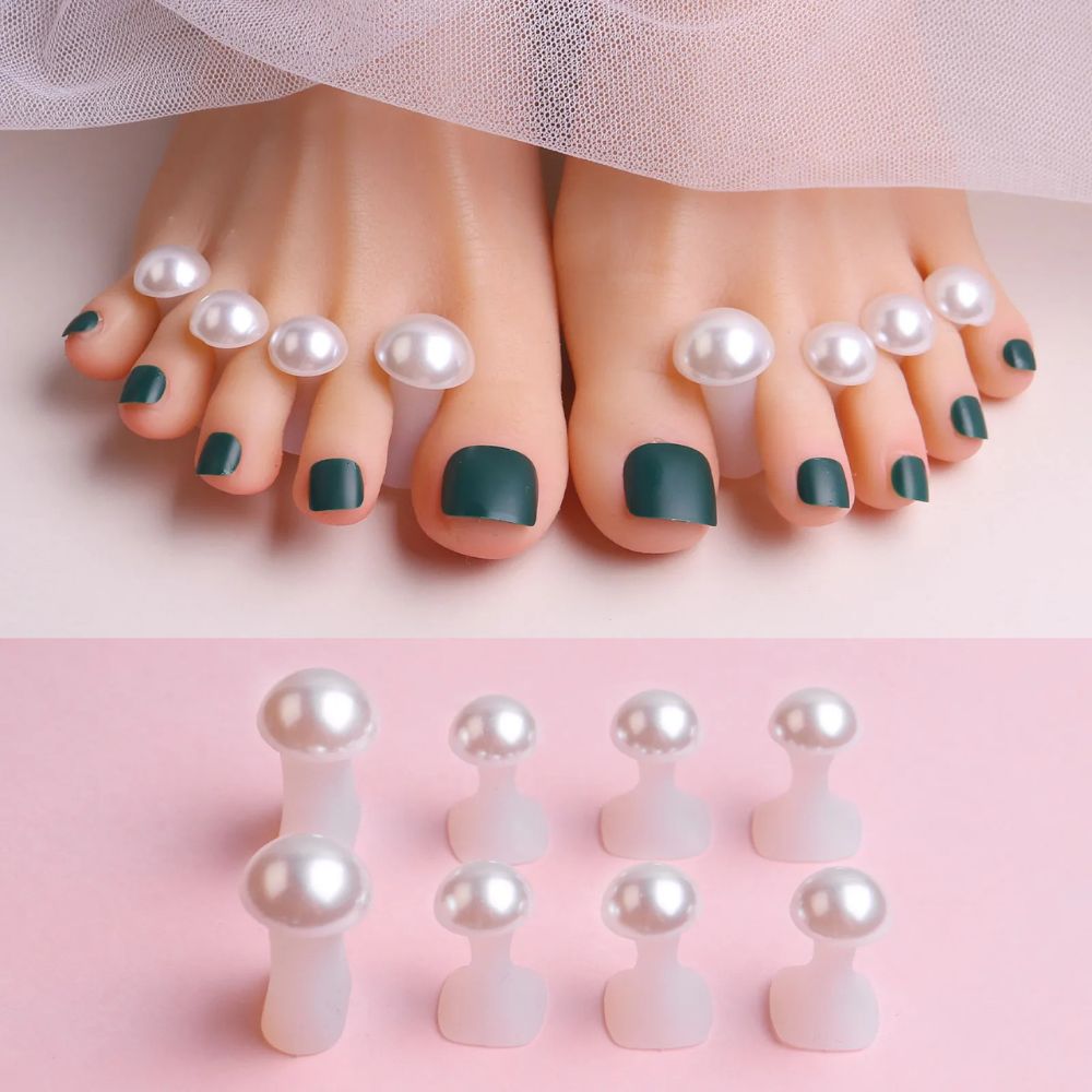 White Pearl Toe Separators for Nail Polish & Pedicures