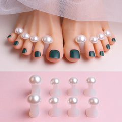 White Pearl Toe Separators for Nail Polish & Pedicures