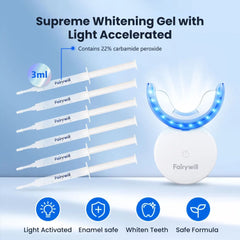 Whiten Teeth Fast w/ LED Kit & 22% Gel for Sensitive Teeth