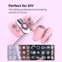 Winter Nail Art Stamping Plate – Snowflake & Butterfly