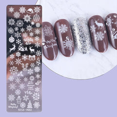 Winter Nail Art Stamping Plate – Snowflake & Butterfly
