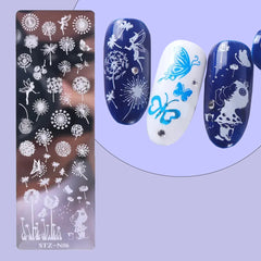 Winter Nail Art Stamping Plate – Snowflake & Butterfly