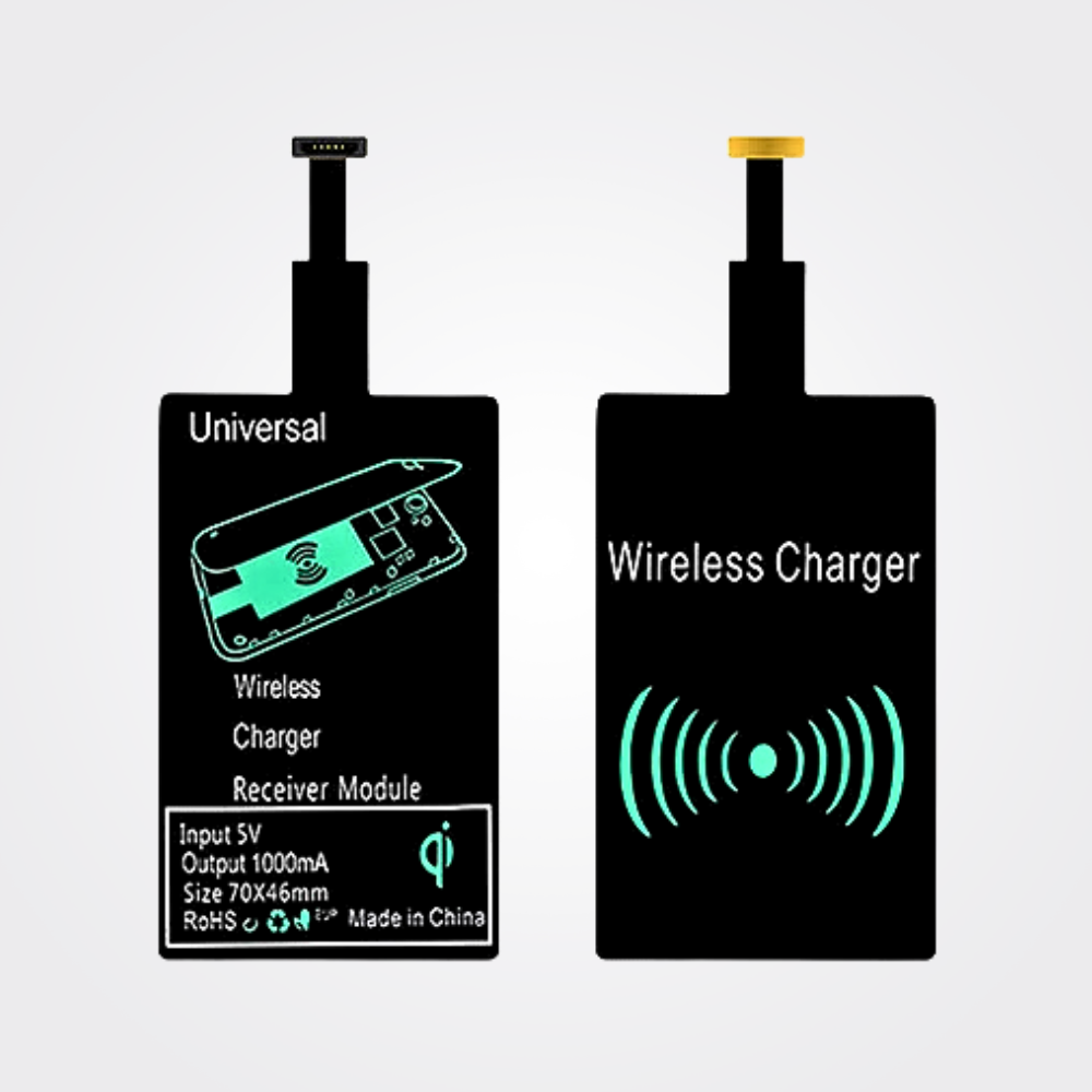 Thin Qi Wireless Charging Receiver — Type-C / Micro / iPhone