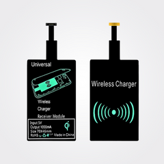 Thin Qi Wireless Charging Receiver — Type-C / Micro / iPhone