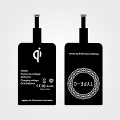 Thin Qi Wireless Charging Receiver — Type-C / Micro / iPhone