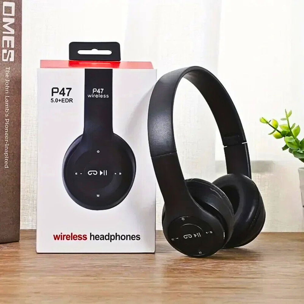 P47 Bluetooth Wireless Headphones HIFI Bass Mic