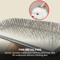 Wooden-Handle Pet Slicker Brush Set