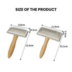 Wooden-Handle Pet Slicker Brush Set
