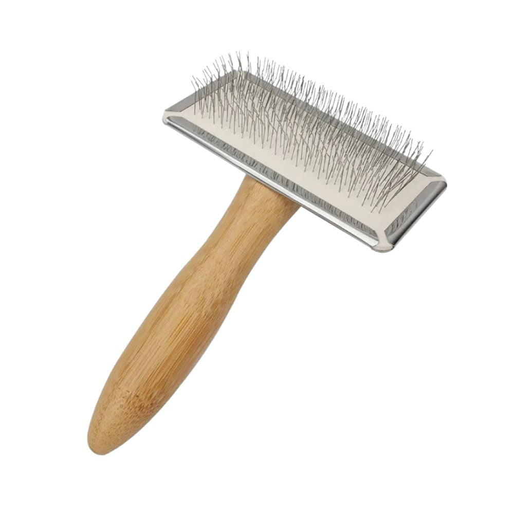 Wooden-Handle Pet Slicker Brush Set