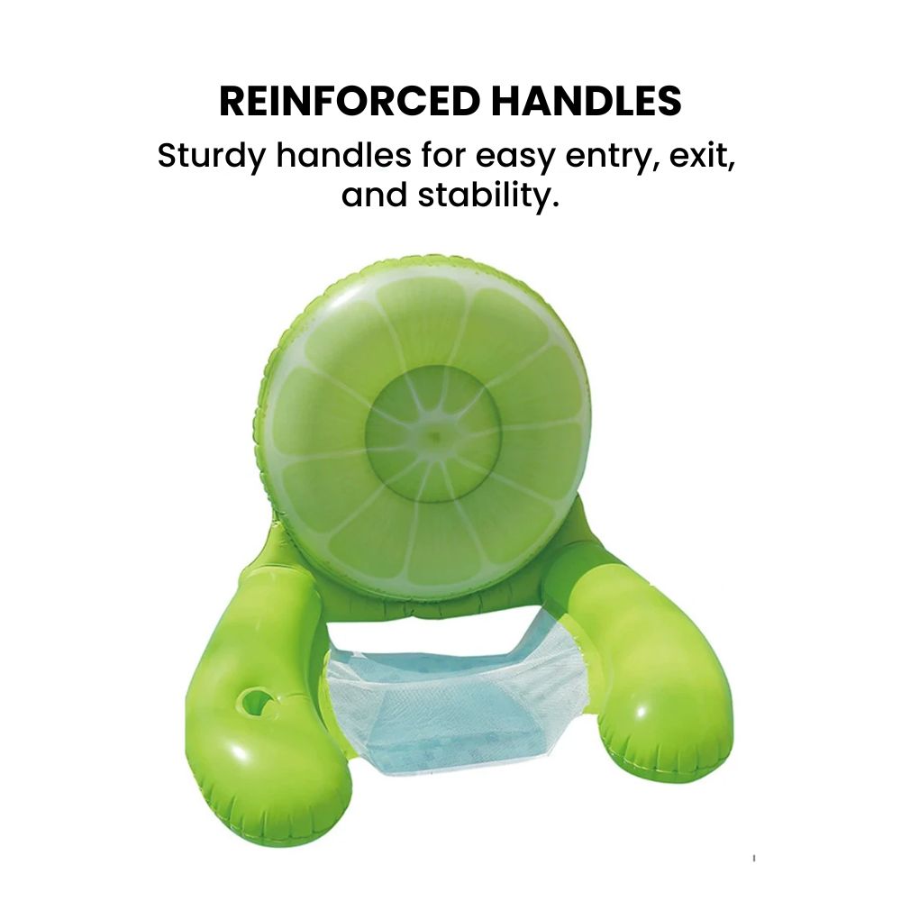 Yellow Duck Inflatable Floating Lounge Chair- handles