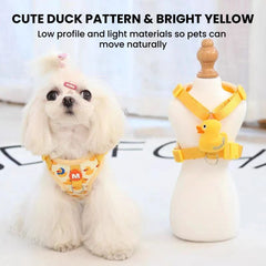 Yellow Duck Pet Harness & Leash Set — Breathable, Padded
