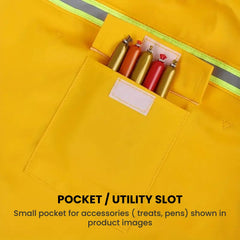 Yellow Reflective Dog Raincoat with Hood & Leash Hole