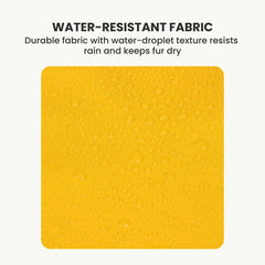 Yellow Reflective Dog Raincoat with Hood & Leash Hole