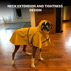 Yellow Reflective Dog Raincoat with Hood & Leash Hole