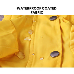 Yellow Waterproof Dog Raincoat — Hooded Windproof Jacket