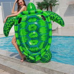 Yellow Duck Inflatable Floating Lounge Chair- dark green