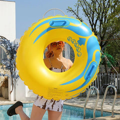 Yellow Duck Inflatable Floating Lounge Chair- yellow with blue