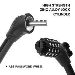 Coiled Bike Cable Lock with Resettable Combo