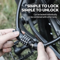 Coiled Bike Cable Lock with Resettable Combo