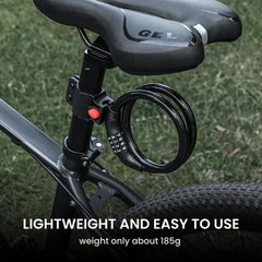 Coiled Bike Cable Lock with Resettable Combo
