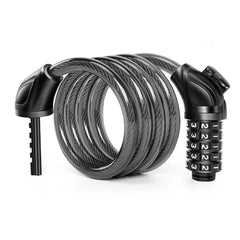 Coiled Bike Cable Lock with Resettable Combo