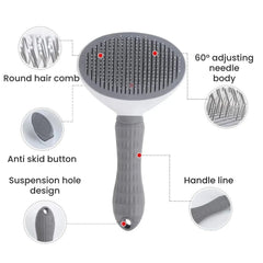 Self-Cleaning Pet Grooming Brush — Massage & Deshedding