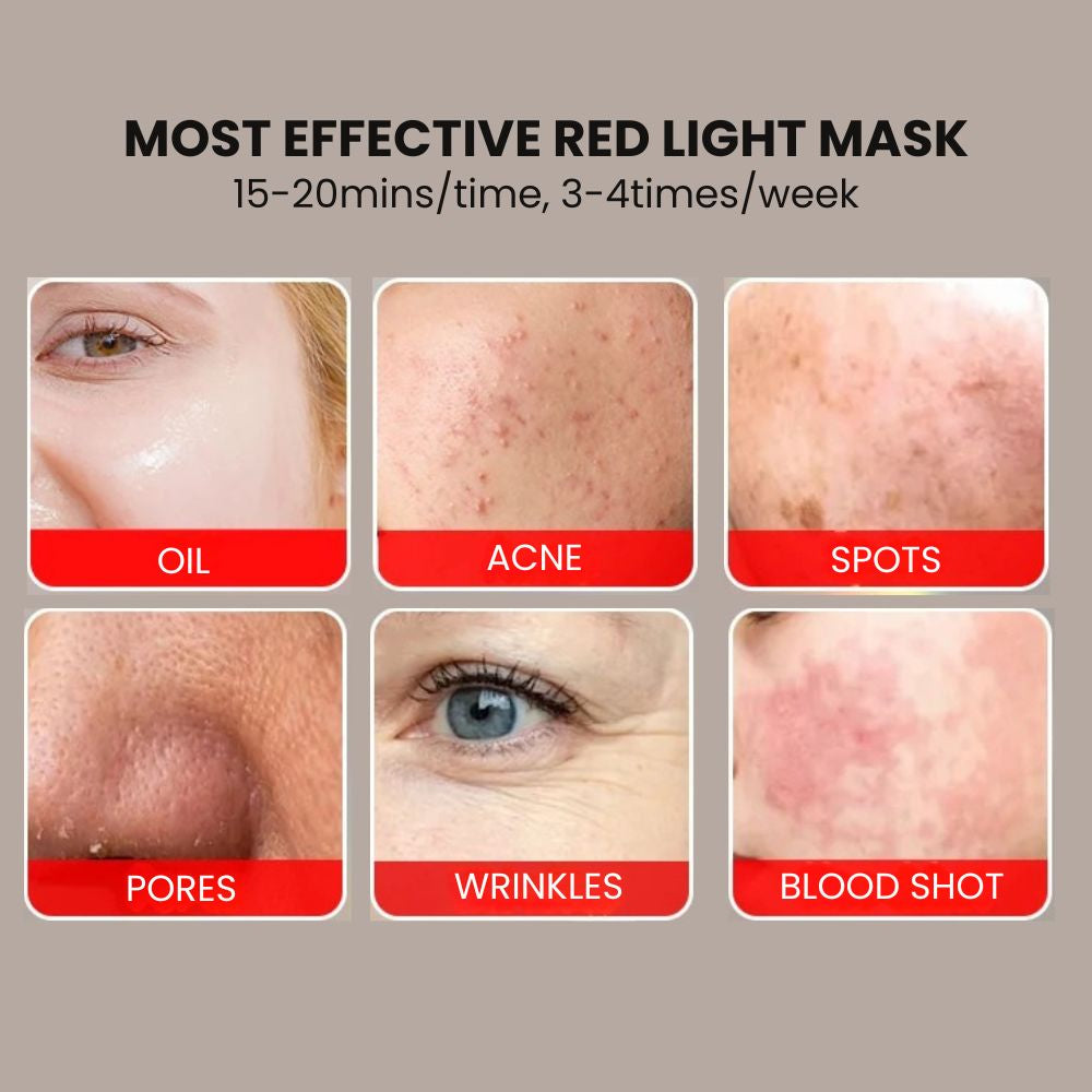 Silicone LED Face & Neck Photonic Red Light Therapy Mask -  more effective