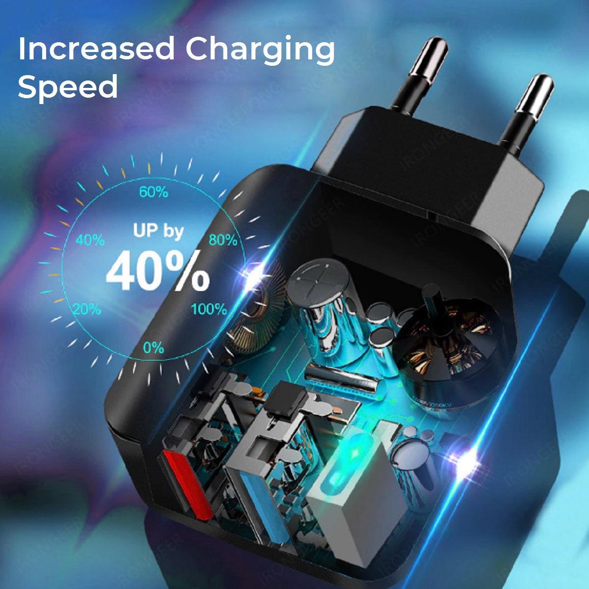 Dual Output Fast Charging USB Adapter - 28W Fast Charging - dealskart.com.au