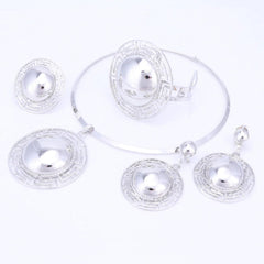 Women's Bridal Collection Geometric Design Necklace Set - dealskart.com.au