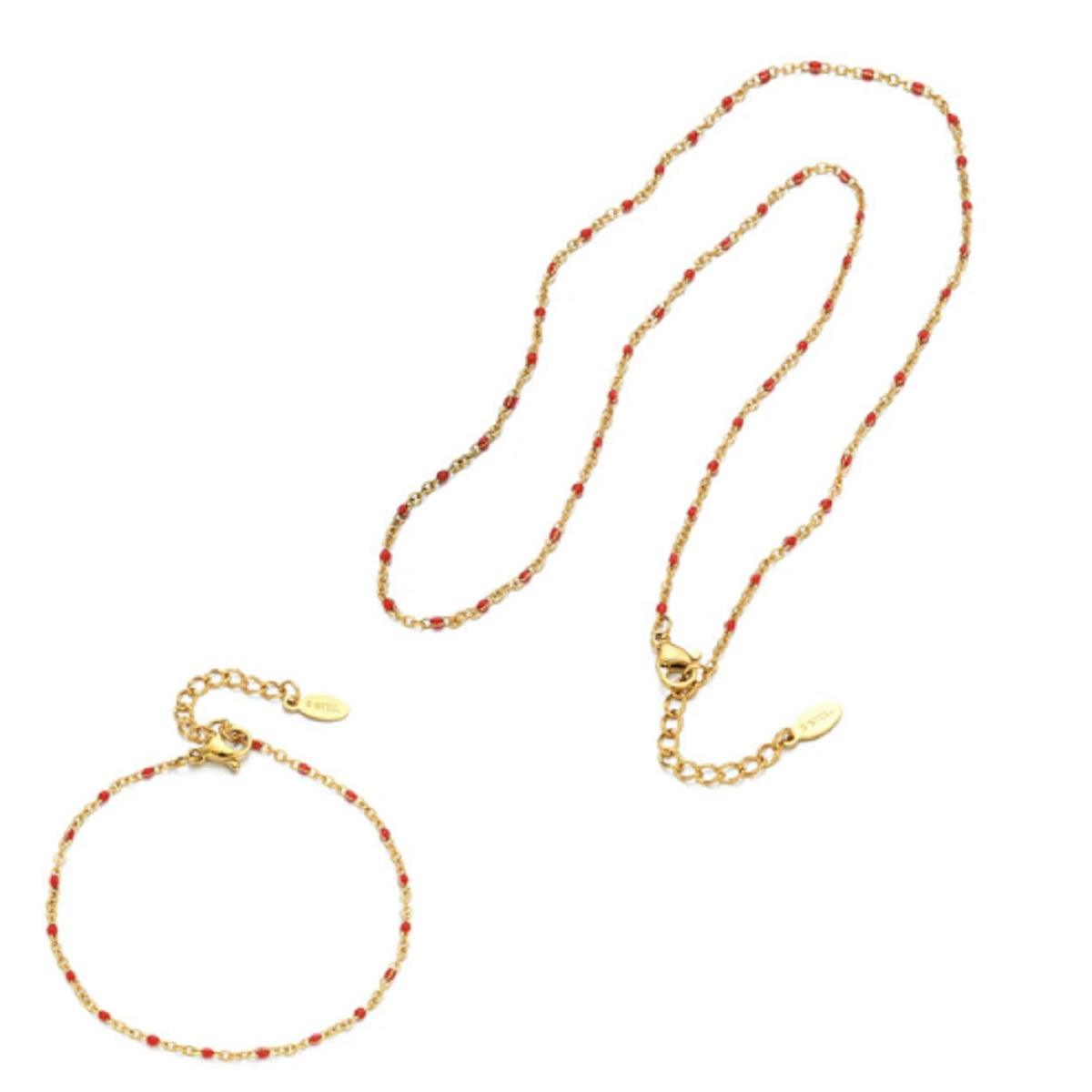 Modish Styled Women's Enamel Beaded Chain Jewelry Set - dealskart.com.au