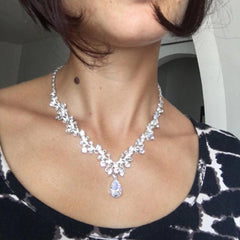 Women's Leaf Patterned Faux Pearl Studded Necklace Set - dealskart.com.au