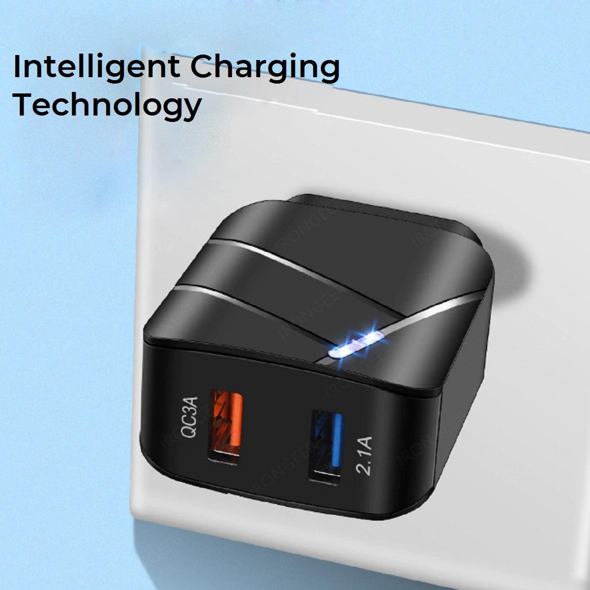 Dual Output Fast Charging USB Adapter - 28W Fast Charging - dealskart.com.au