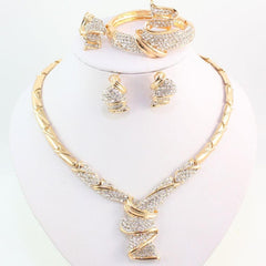 Carol Jewelry Women's Necklace Set - Premium Rhinestone Studded - dealskart.com.au