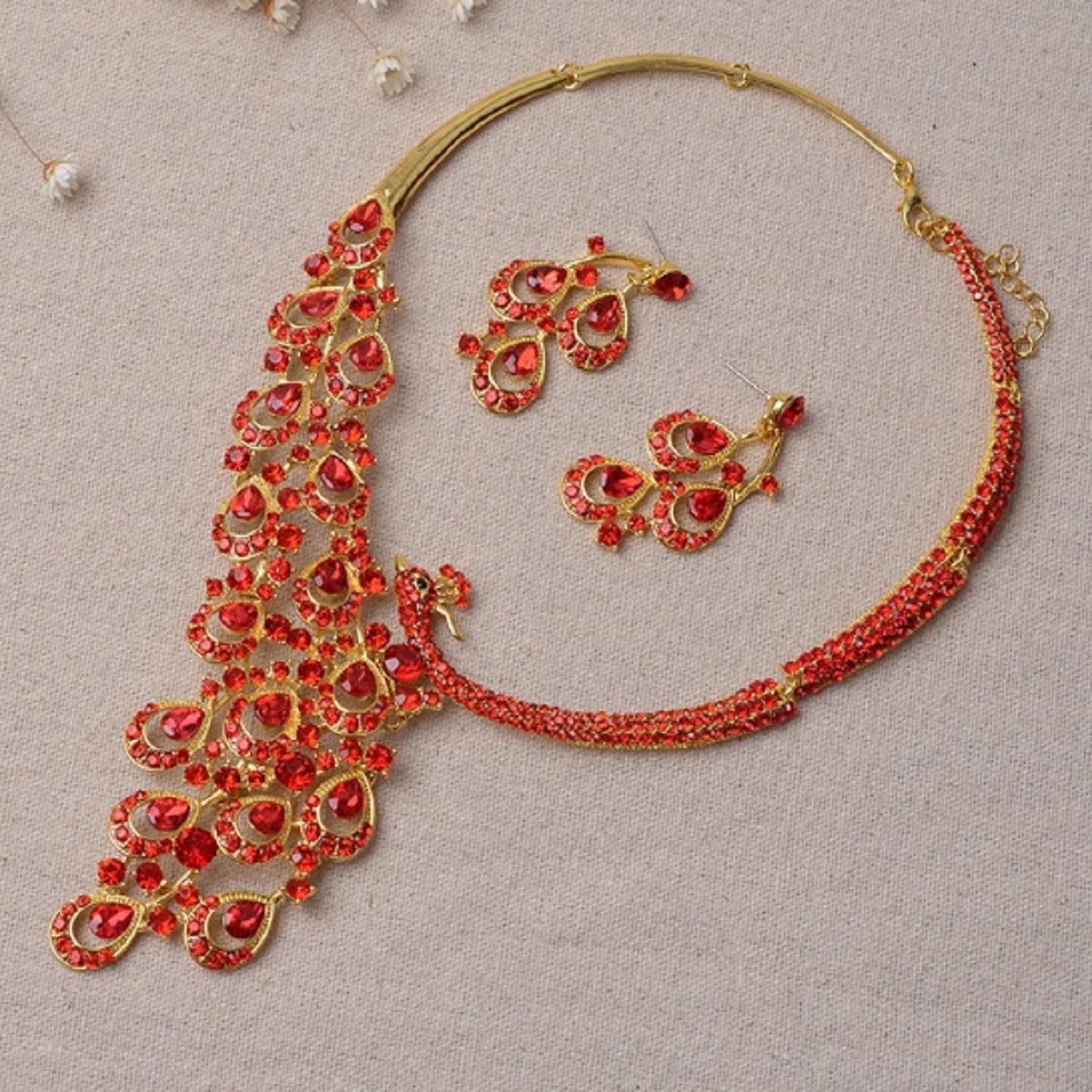 Women's Exquisite Looking Necklace Set - Rhinestone Embellished - dealskart.com.au