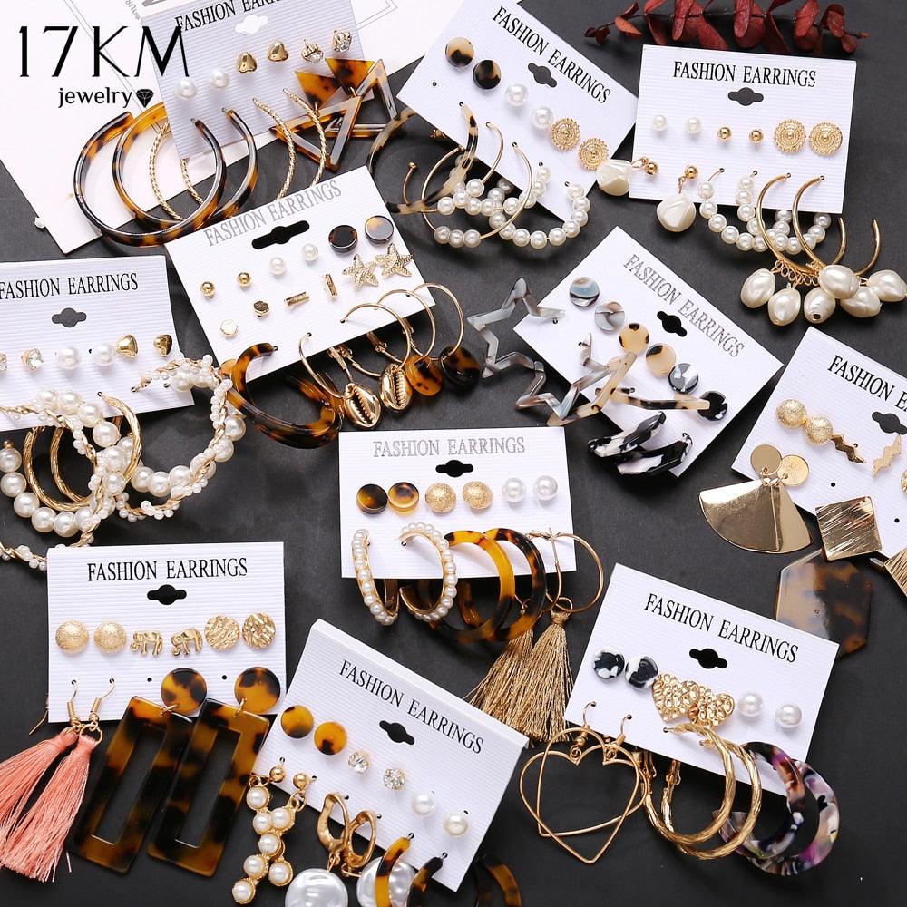 17KM Vintage Tassel Acrylic Earrings For Women Bohemian Earrings Set Big Dangle Drop Earring 2020 Brincos Female Fashion Jewelry - dealskart.com.au