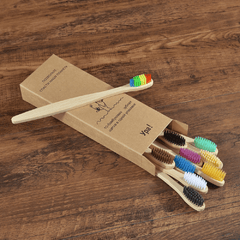 Organic and Eco-Friendly Bamboo Toothbrush Set - 10 Pcs - dealskart.com.au