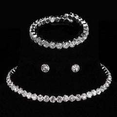 Women's Rhinstone Crystal Studded Charming Necklace Set - dealskart.com.au