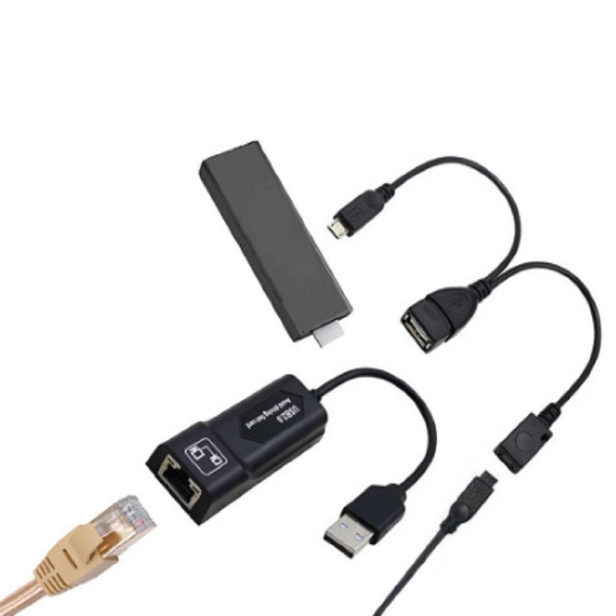 USB 2.0 to RJ-45 and Micro USB Adapter Combo - For Amazon Fire Stick - dealskart.com.au