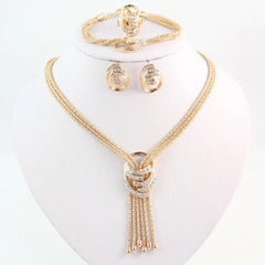 Carol Jewelry Women's Gold Finished Necklace Set - Multi Rope - dealskart.com.au