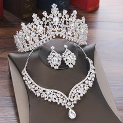 Women's Genuine Rhinestone Studded Bridal Jewelry Set - dealskart.com.au