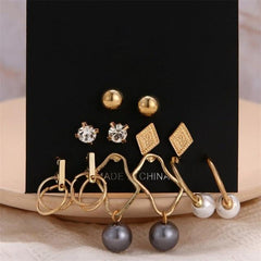 2020 Bohemian Leopard Acrylic Pearl Earrings Set for Women Fashion Geometry Tassel Handmade Earrings Jewelry Gift Set - dealskart.com.au