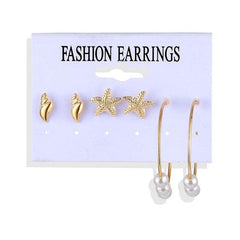 2020 Bohemian Leopard Acrylic Pearl Earrings Set for Women Fashion Geometry Tassel Handmade Earrings Jewelry Gift Set - dealskart.com.au